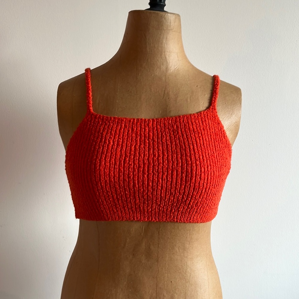 Zara Orange Knit Crop Top